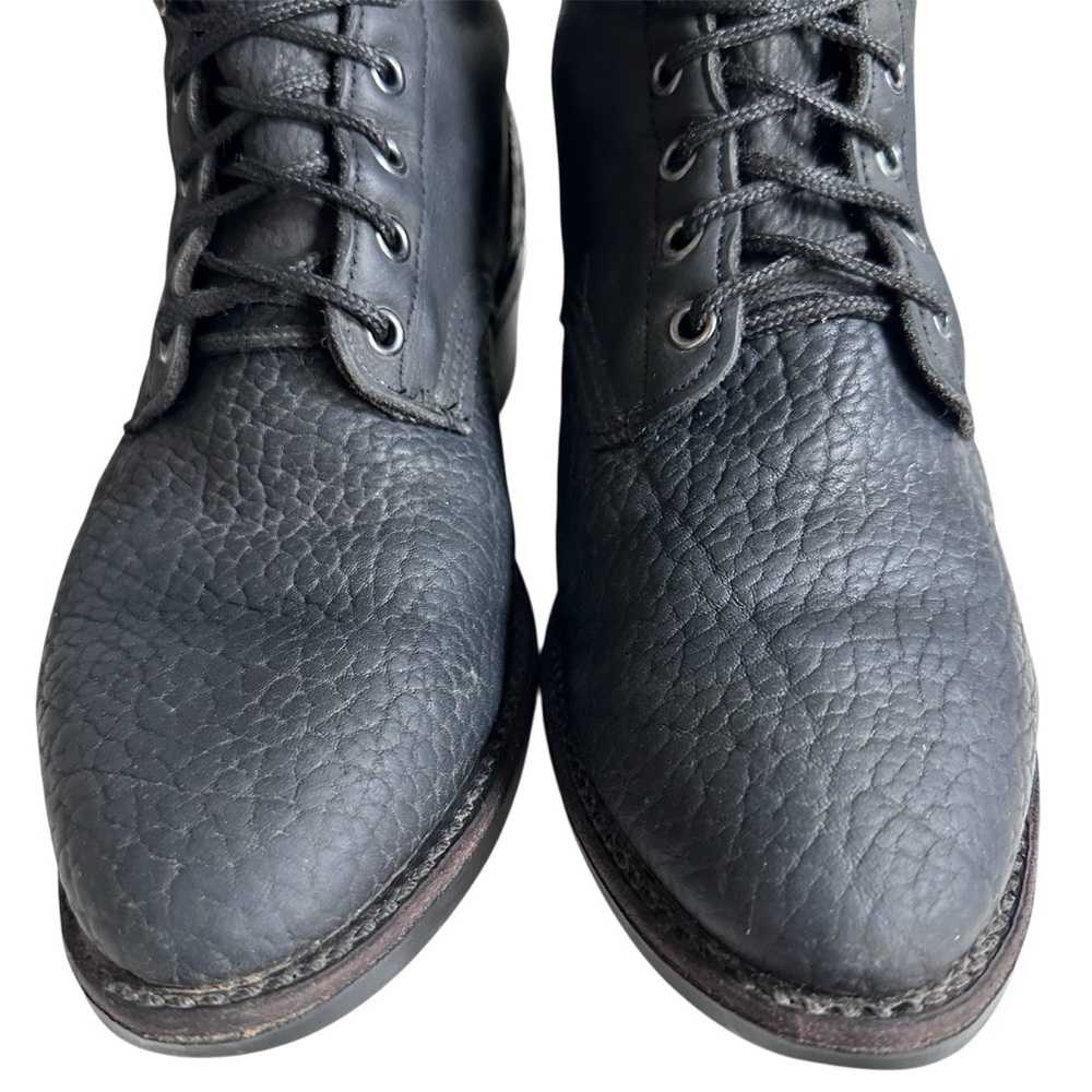 Dark Cowboy Ethel Cain-Style Black REAL Leather Unique Lace-Up Embroidered Boots - Picture 6 of 13